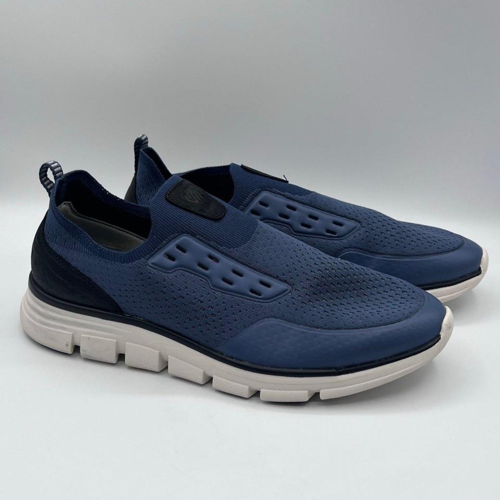 Johnston & Murphy Blue Knit Slip On Sneakers Smart Degree Men's 10.5 Memory Foam